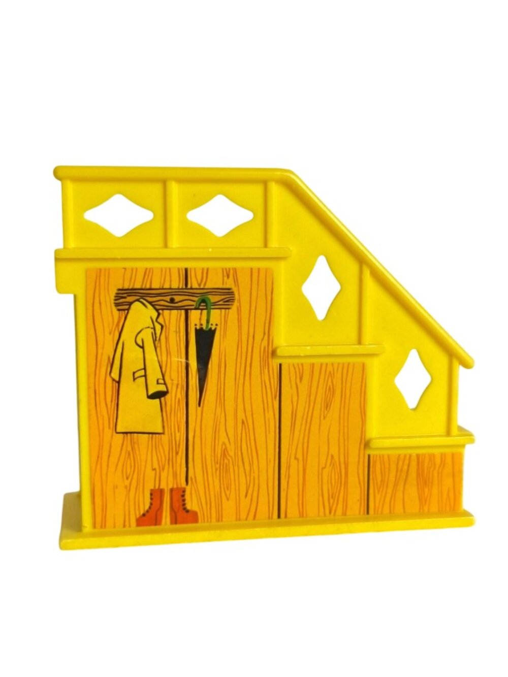 Vtg Fisher Price Little People Play Family House 952 Yellow Staircase Closet '70 - Picture 1 of 6